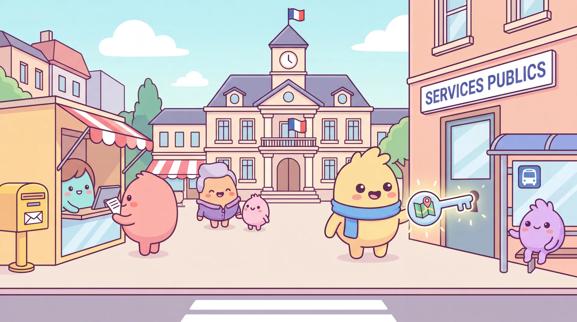 Façade de la Mairie de Paris, symbole des services publics français