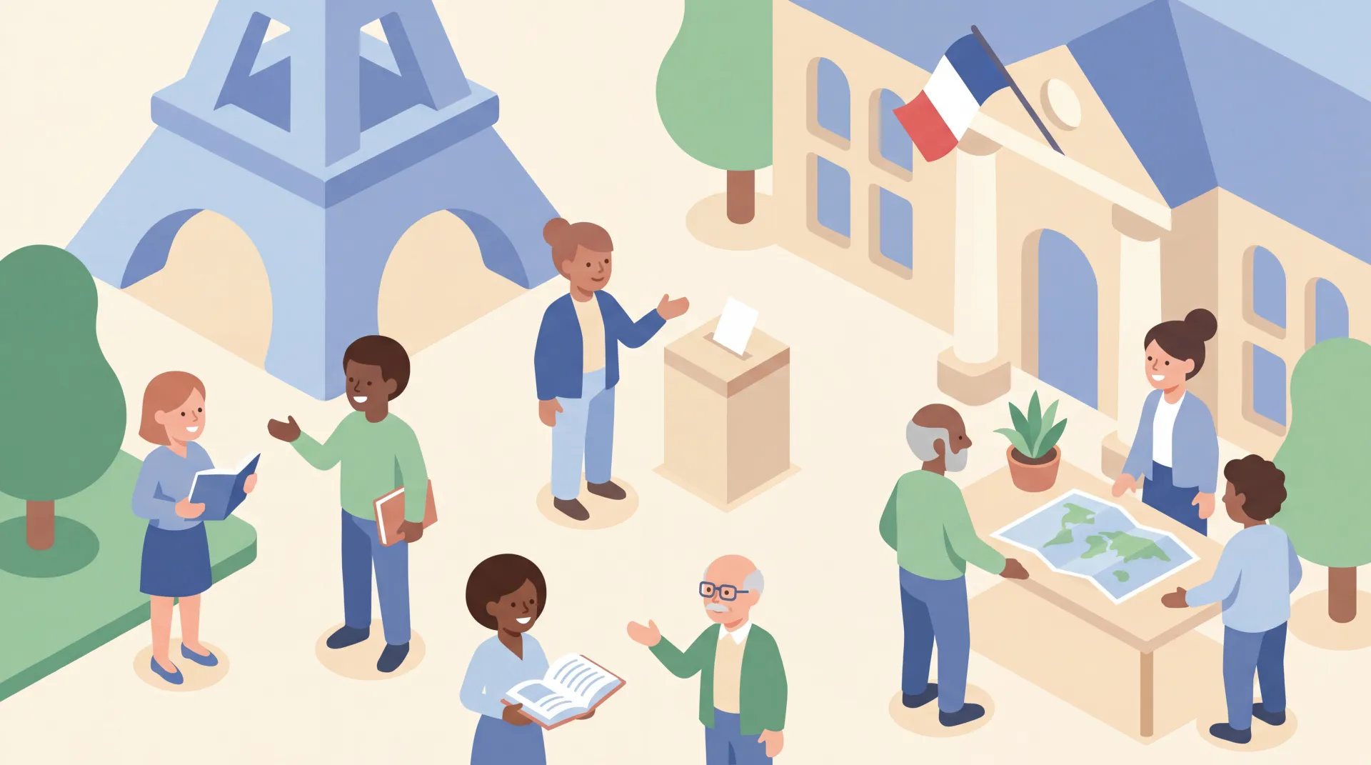 Marianne et drapeau français, symboles de la République