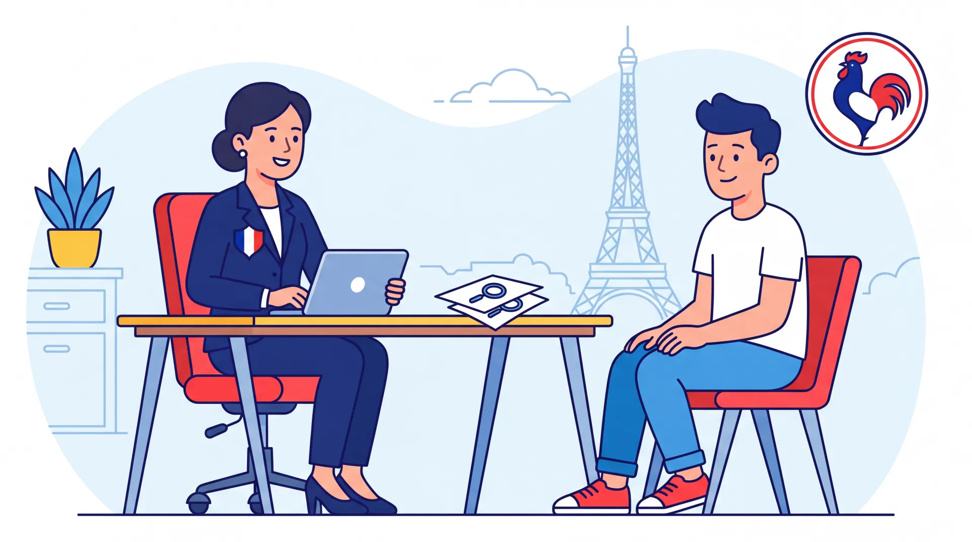Passeport français sur un fond clair, symbole de citoyenneté