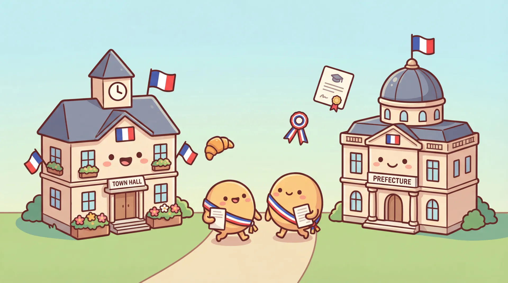 Façade d'une mairie typique en France, symbole de l'administration locale