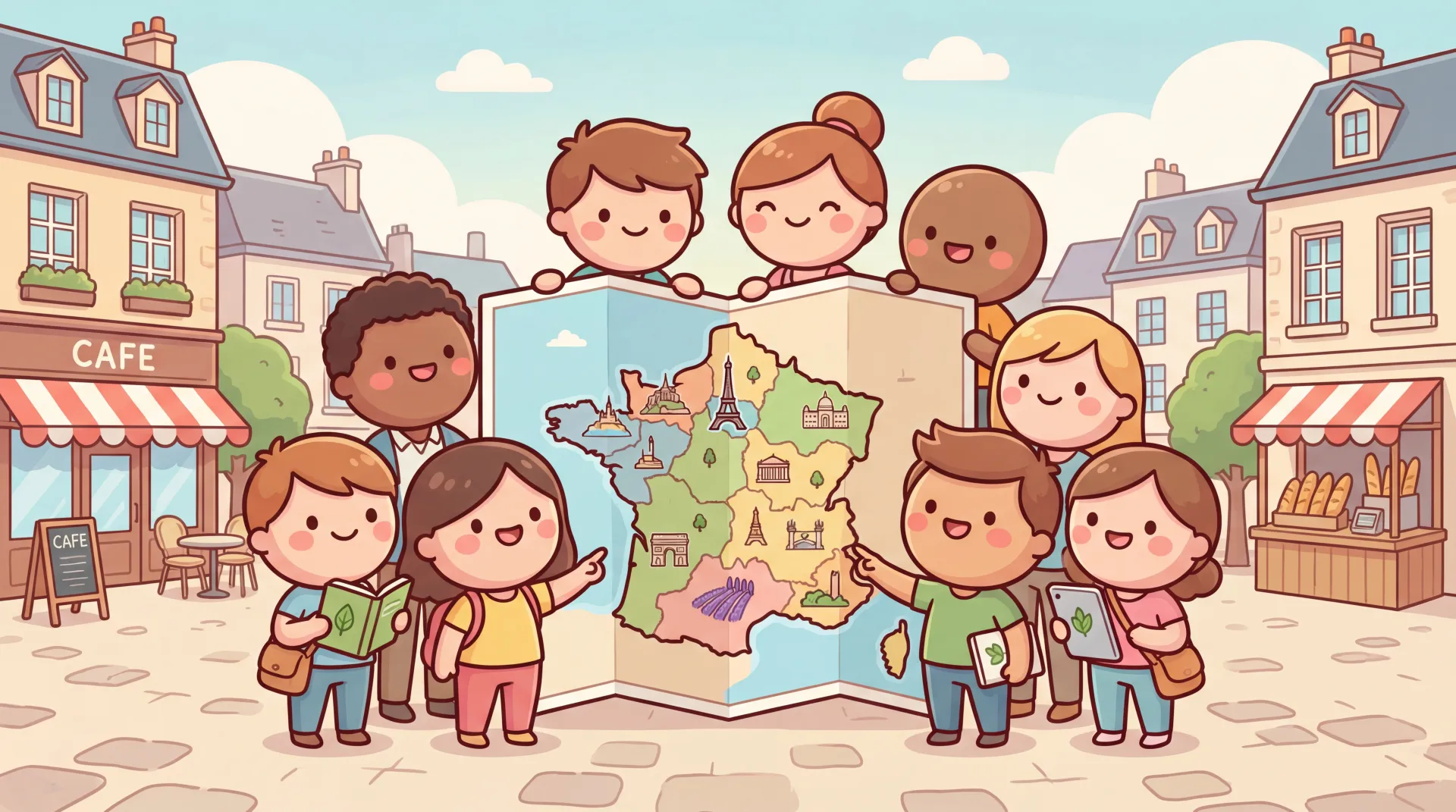 Carte administrative des régions et départements de France métropolitaine