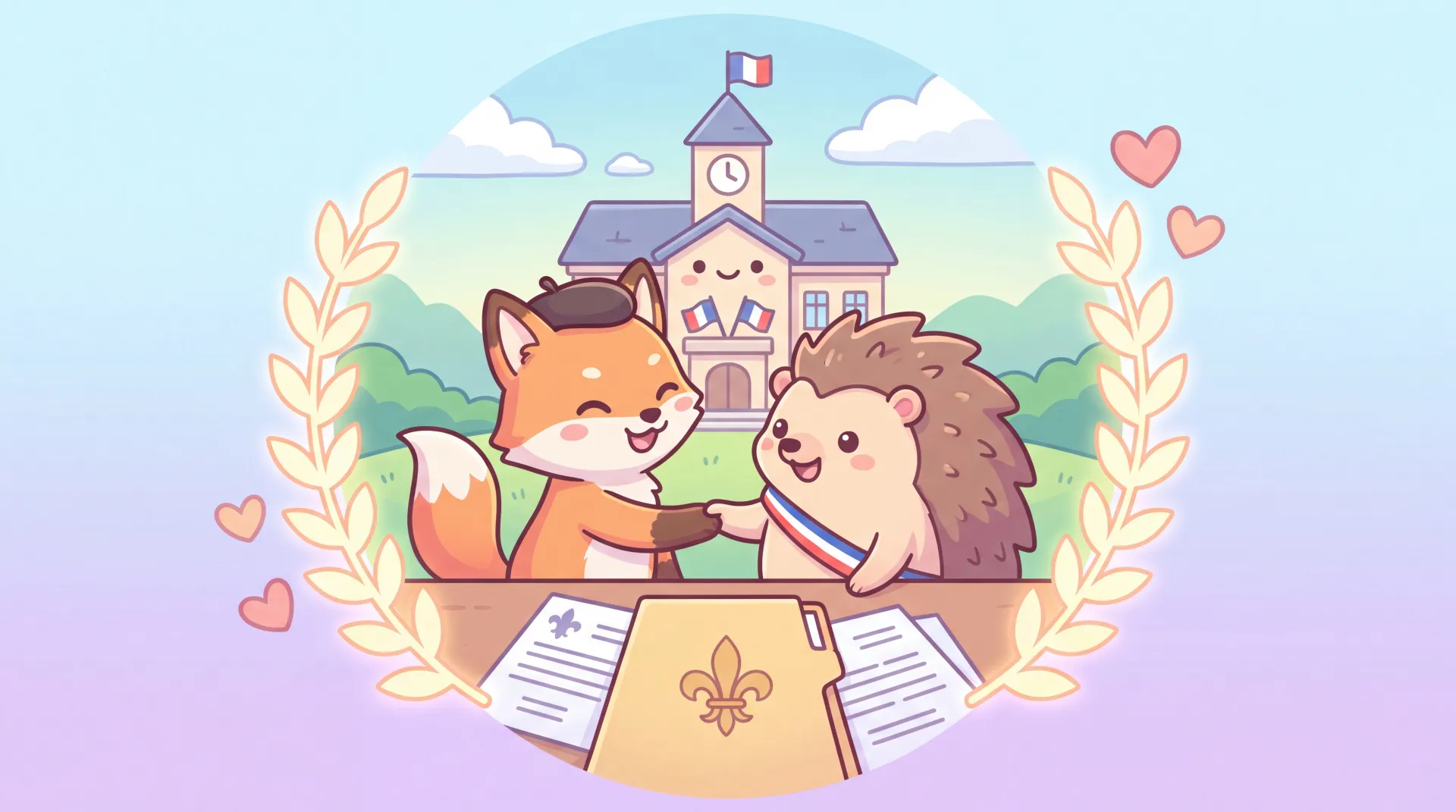 Passeport français ouvert sur une table