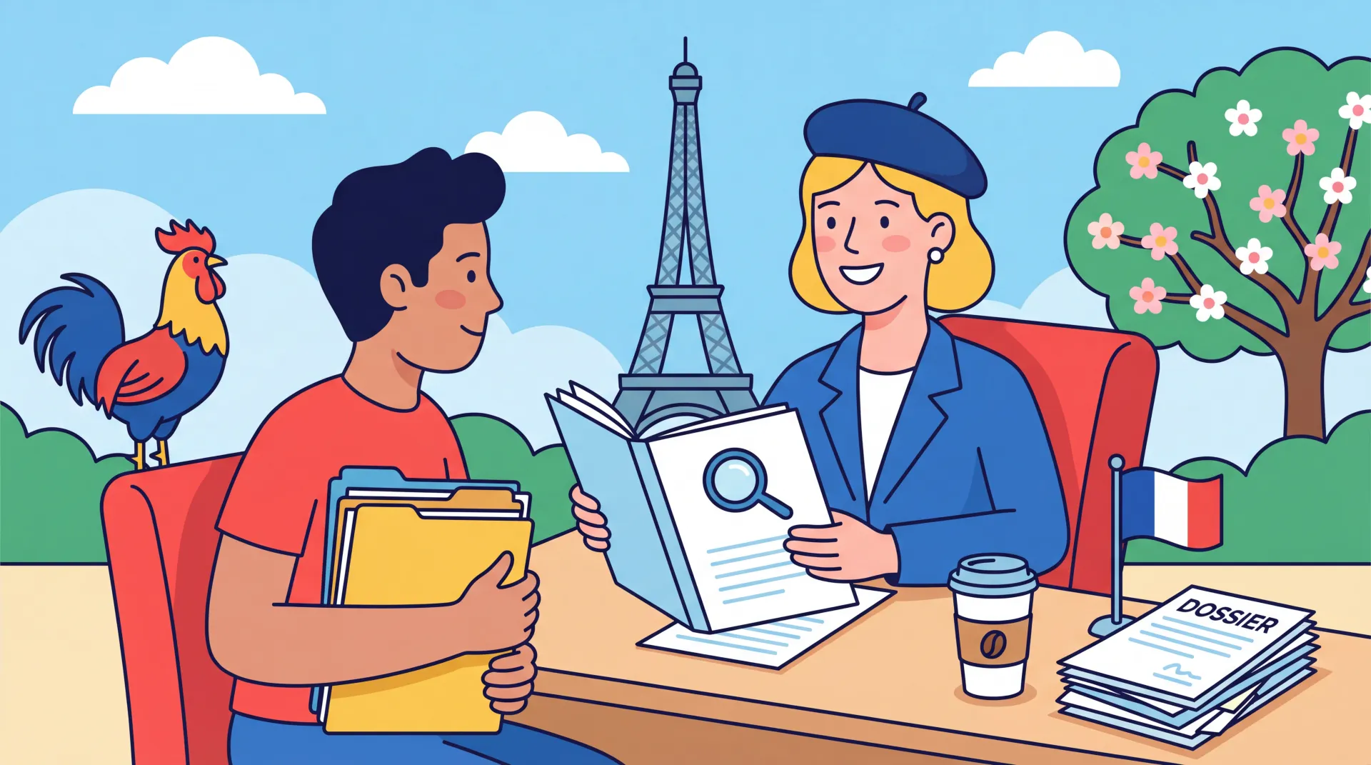 Dossier administratif avec documents et stylo sur une table