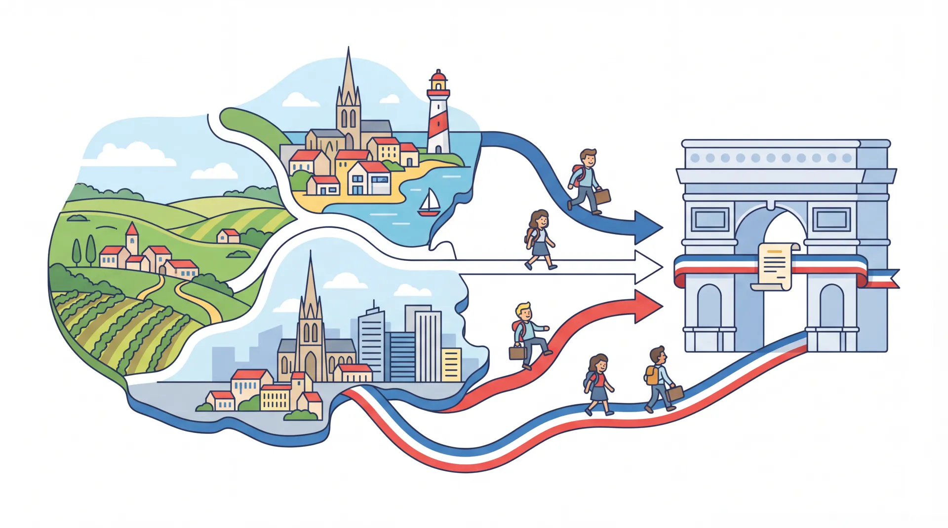 Vue aérienne d'un village français avec des champs et une église