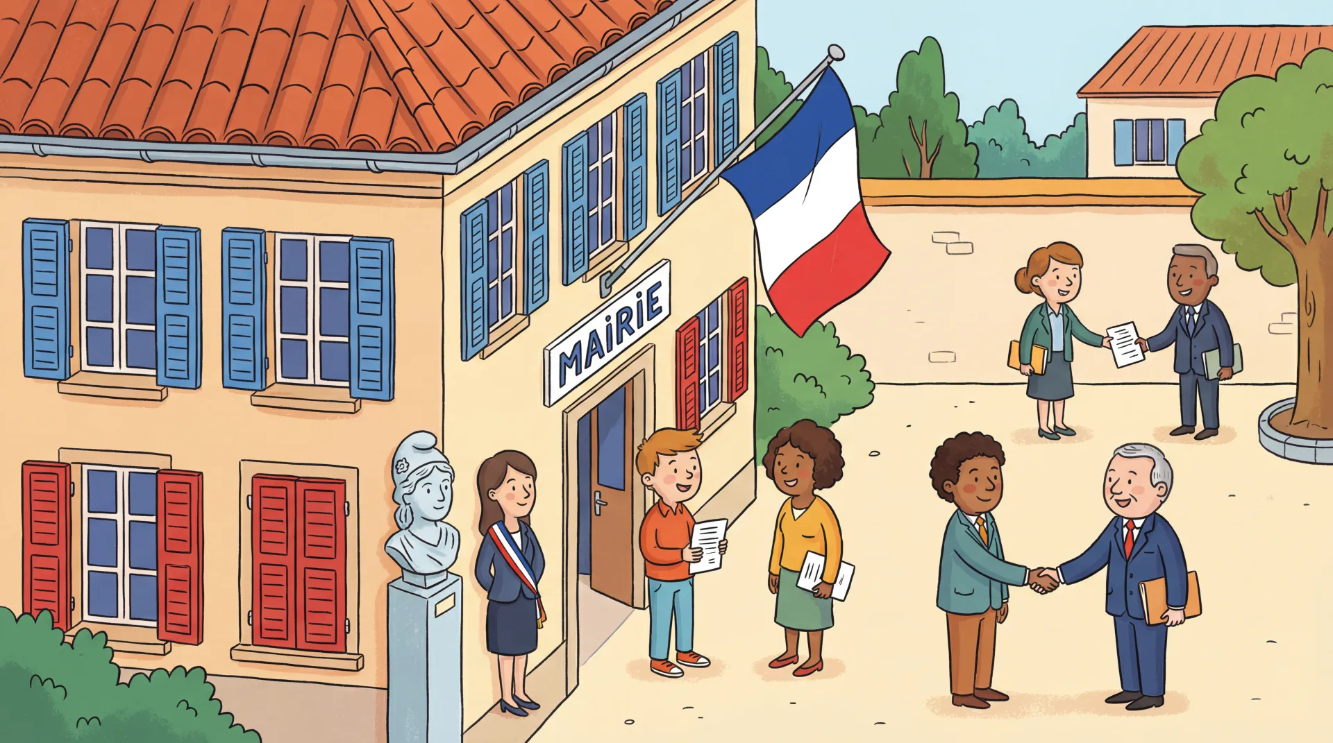 Façade principale de la Mairie de Paris, symbole de l'institution locale en France