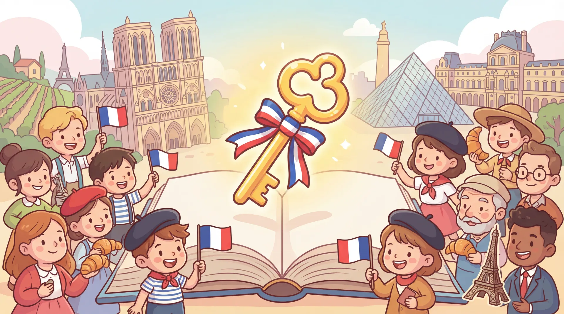 La Tour Eiffel vue du Champ de Mars, symbole du patrimoine français