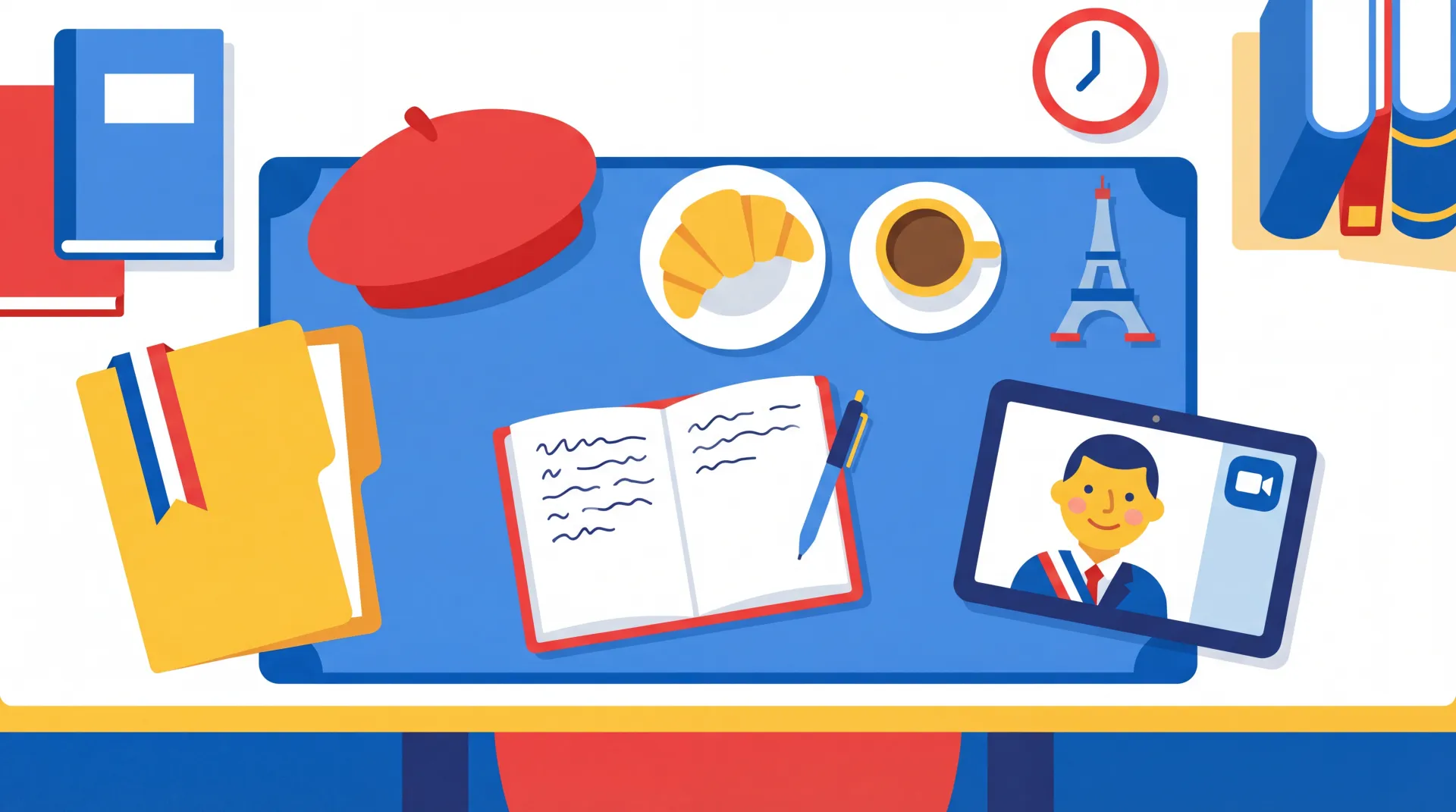 Passeport français ouvert sur une table