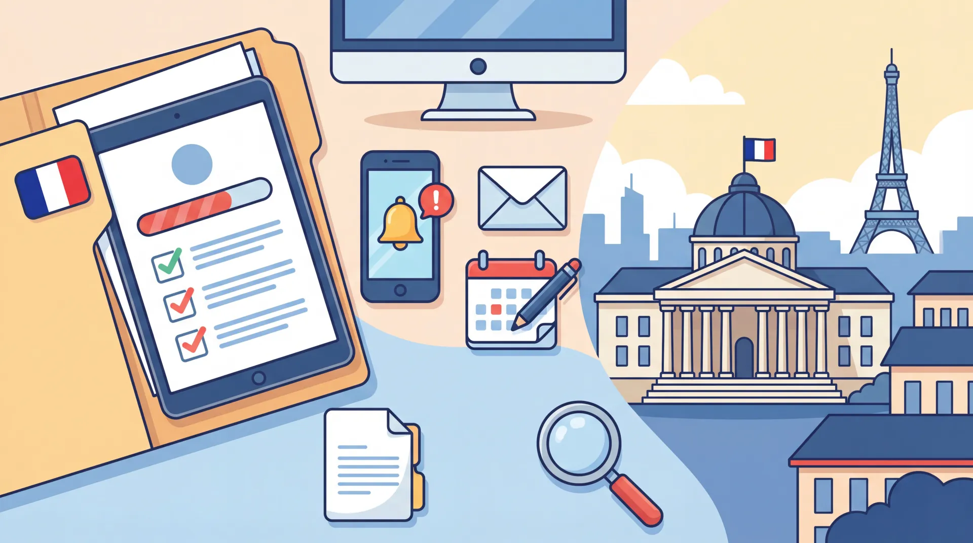 Dossier administratif avec des documents officiels